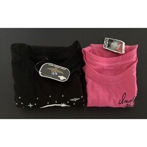 Lot of 2 Graphic T-Shirts Youth Girl Size XSmall Pink & Black New w/ Tags